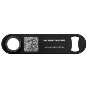 Your Logo and QR Code Branded Bar Key Example