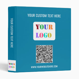 Your Logo and QR Code Custom Text Business Binder