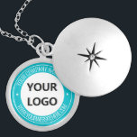 Your Logo and Text Necklace - Custom Colours<br><div class="desc">Custom Colours and Font - Your Logo or Photo Name Website or Custom Text Promotional Business or Personal Modern Stamp Design Necklace / Gift - Add Your Logo - Image - Photo or QR Code / Name - Company / Website or other Information / text - Resize and move or...</div>