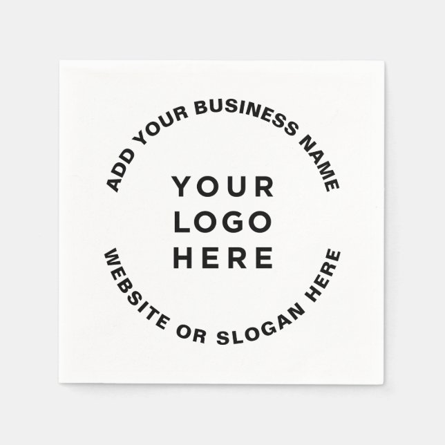 Your Logo and Text Simple Professional Napkin (Front)