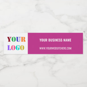 Your Logo and Text Water Bottle Label Choose Colou