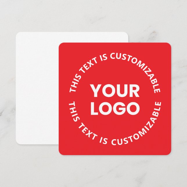 Your Logo/Any Uploaded Image & Circular Text | Red Card (Front/Back)