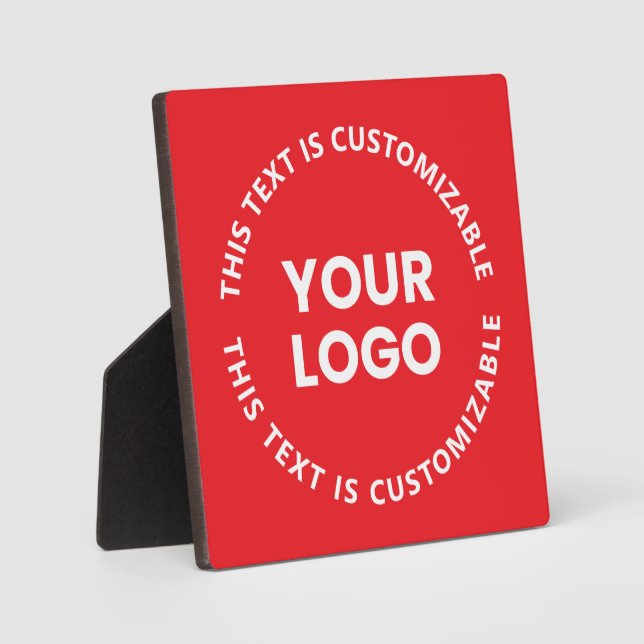 Your Logo/Any Uploaded Image & Circular Text | Red Plaque (Front)