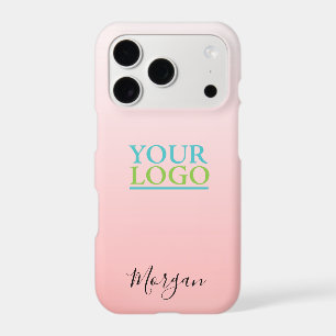 Your Logo/Art/Photo, Black Name, Gradient Peach iP