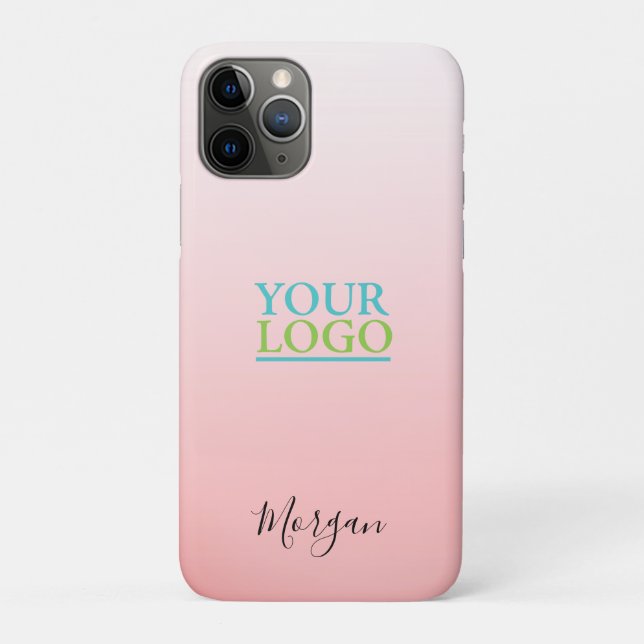 Your Logo/Art/Photo, Black Name, Gradient Peach iP Case-Mate iPhone Case (Back)