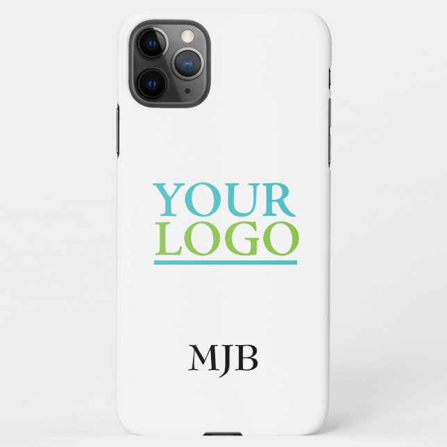 Your Logo/Art/Photo, DIY Monogram, White iPhone Case (Back)
