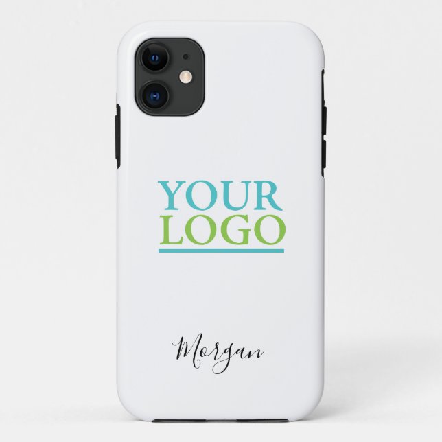 Your Logo/Art/Photo, Name Black Script, White Case-Mate iPhone Case (Back)
