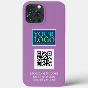 Your Logo/Art/Photo, QR Code, Name/Info Lavender iPhone 13 Pro Max Case