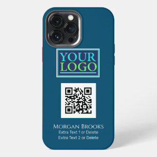 Your Logo/Art/Photo, QR Code, Name/Info Ocean Blue iPhone 13 Pro Max Case