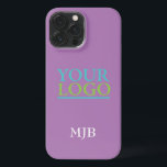 Your Logo/Art/Photo, White Monogram, Lavender iPhone 13 Pro Max Case<br><div class="desc">Personalize with your company logo,  art or photo and white monogram on lavender background.</div>