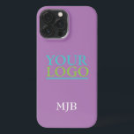Your Logo/Art/Photo, White Monogram, Lavender iPhone 13 Pro Max Case<br><div class="desc">Personalize with your company logo,  art or photo and white monogram on lavender background.</div>