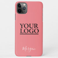 Your Logo/Art/Photo, White Script Name, Peach