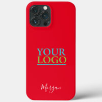 Your Logo/Art/Photo, White Script Name, Red