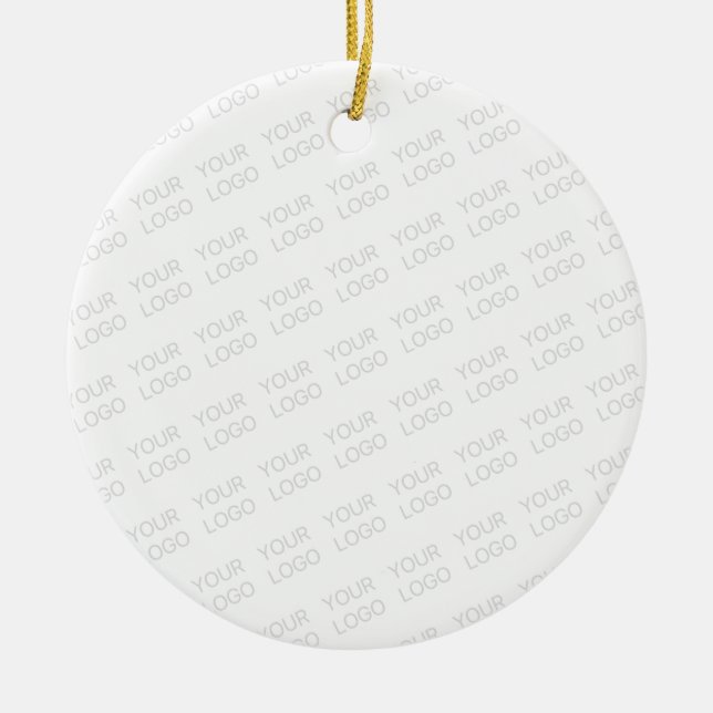 Your Logo Automatically Lightened & Repeating Ceramic Ornament (Front)