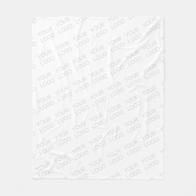 Your Logo Automatically Lightened & Repeating Fleece Blanket (Front)