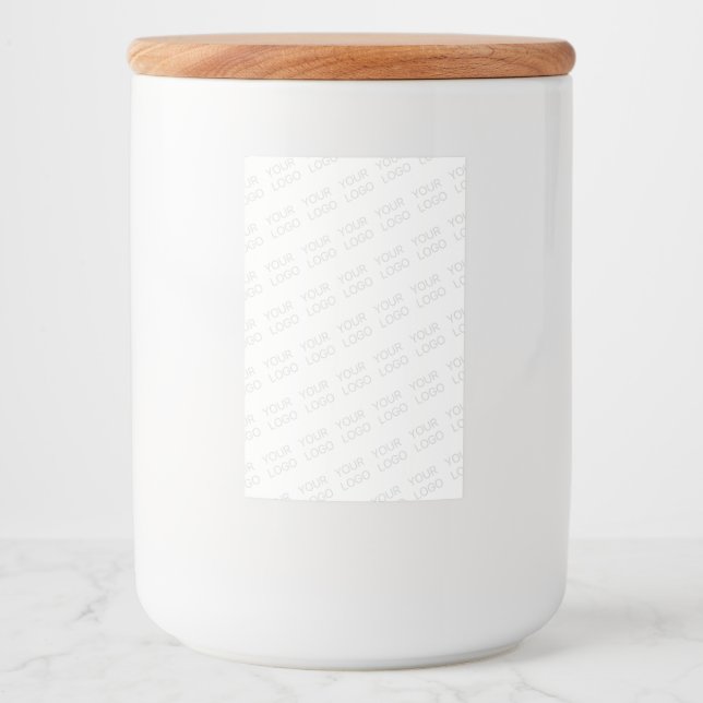 Your Logo Automatically Lightened & Repeating Food Label (Front)