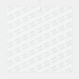Your Logo Automatically Lightened & Repeating Metal Ornament