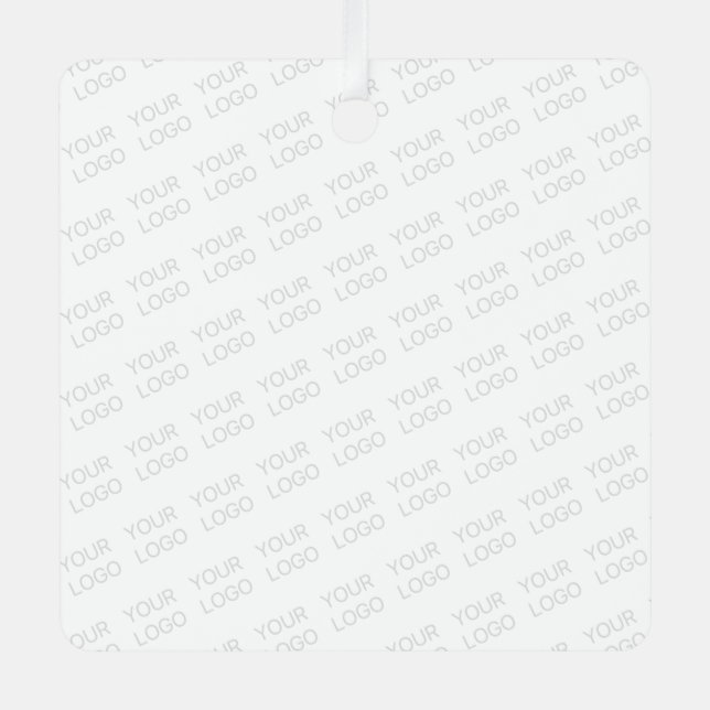 Your Logo Automatically Lightened & Repeating Metal Ornament (Front)