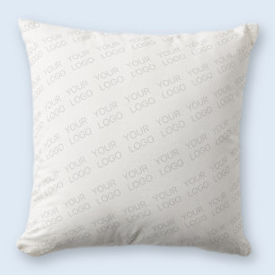 Your Logo Automatically Lightened & Repeating Throw Pillow