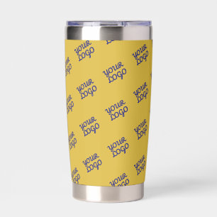 Your Logo Automatically Tiled Gold/Editable Colour Insulated Tumbler