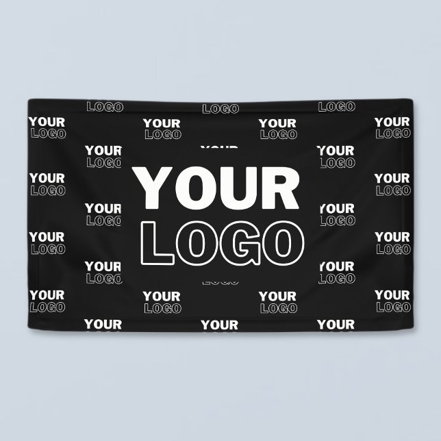 Your Logo & Background Repeating Logo | Black Banner (Creator Uploaded)
