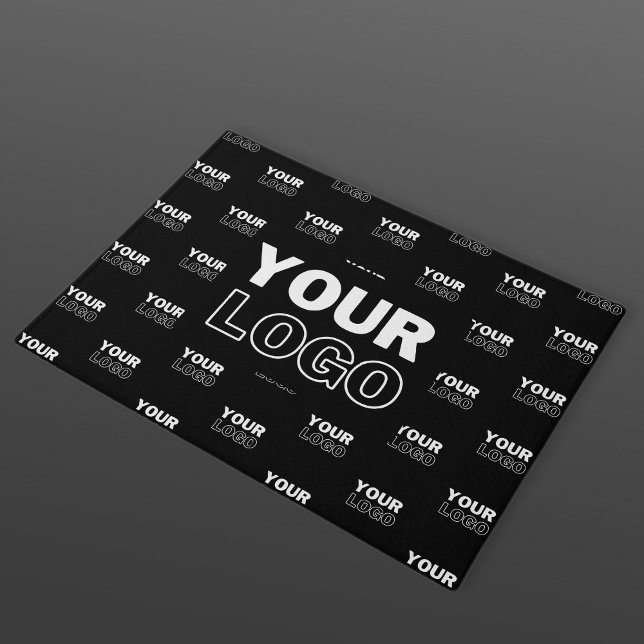 Your Logo & Background Repeating Logo | Black Doormat (Creator Uploaded)