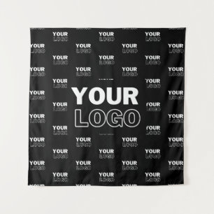Your Logo & Background Repeating Logo   Black Tapestry