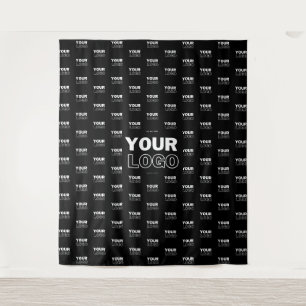 Your Logo & Background Repeating Logo   Black Tapestry