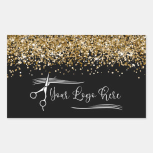 Your Logo Black and Gold Glitter Glam Sticker