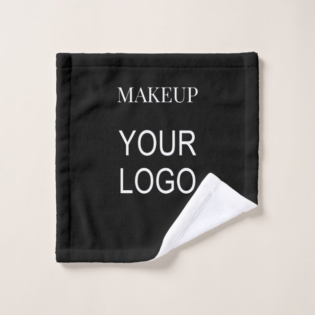 Your Logo Black Makeup  Wash Cloth (Wash Cloth)