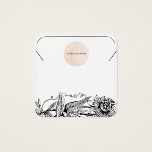 Your Logo Black & WhiteRound Necklace Display Card