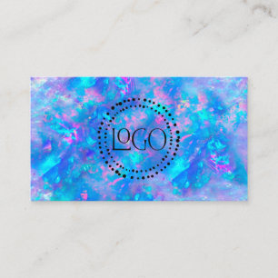 your logo blue opal texture background business card