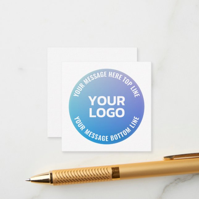 Your Logo | Blue to Purple Ombre & Circular Text Enclosure Card (Front/Back In Situ)