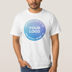 Your Logo Blue to Purple Ombre & Circular Text T-Shirt
