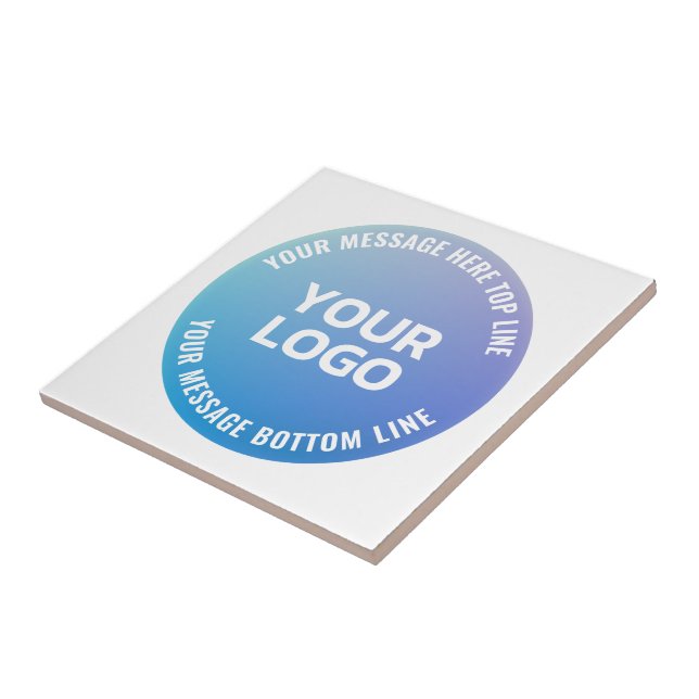 Your Logo | Blue to Purple Ombre & Circular Text Tile (Side)