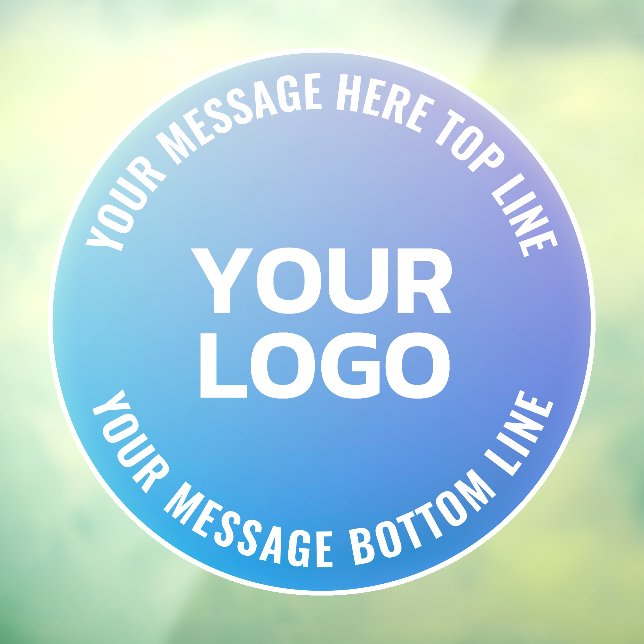 Your Logo | Blue to Purple Ombre & Circular Text Window Cling (Sheet 3)