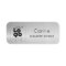 Your Logo Brushed Radial Metallic Silver Name Tag