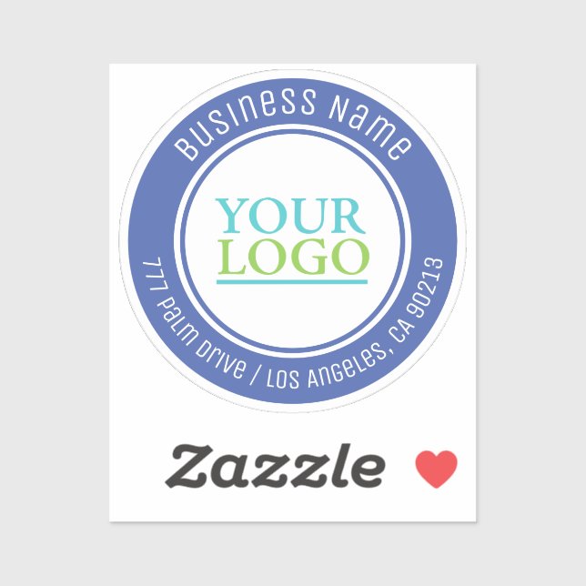 Your Logo, Bus. Name Address or Any Text, Med Blue (Sheet)