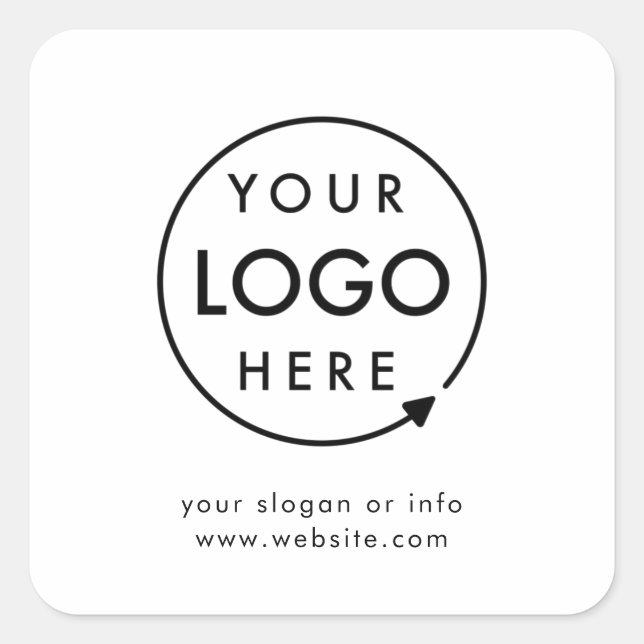 Your Logo | Business Corporate Modern Minimalist Square Sticker (Front)