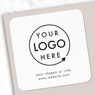 Your Logo   Business Corporate Modern Minimalist Square Sticker