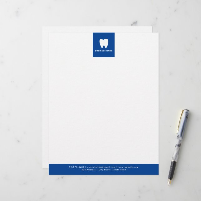 Your Logo | Business Dentist Modern Minimalist Letterhead (Front/Back In Situ)