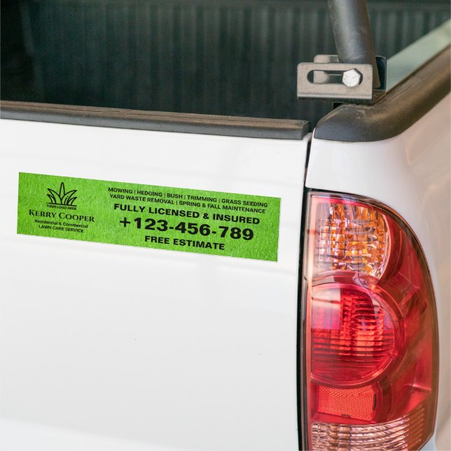 Your Logo Business | Lawn Care Service Bumper Sticker (On Truck)