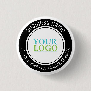 Your Logo, Business Name, Address, or Any Text 1 Inch Round Button