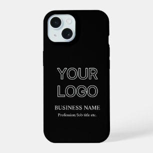 Your Logo & Business Name Etc. Customizable Text iPhone 15 Case