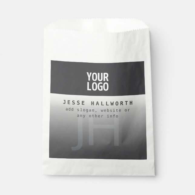 Your Logo, Business Name & Monogram  Favour Bag (Front)
