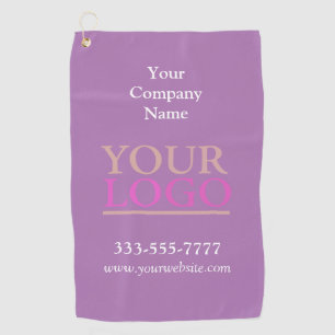 Your Logo, Business Name Promo, Customize Lavender Golf Towel