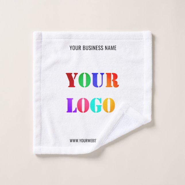 Your Logo Business Name Promotional Personalized Bath Towel Set (Wash Cloth)