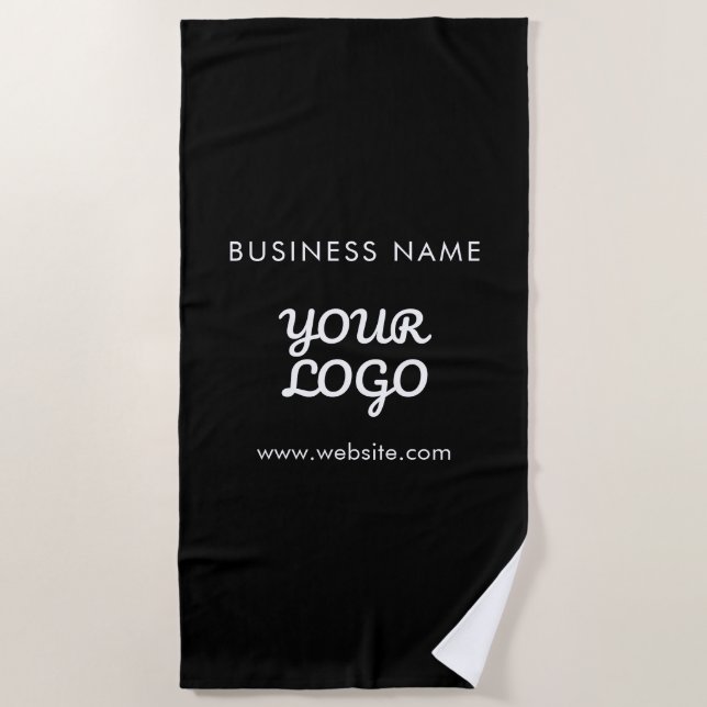 Your Logo Business Name & Slogan or Website Beach Towel (Front)