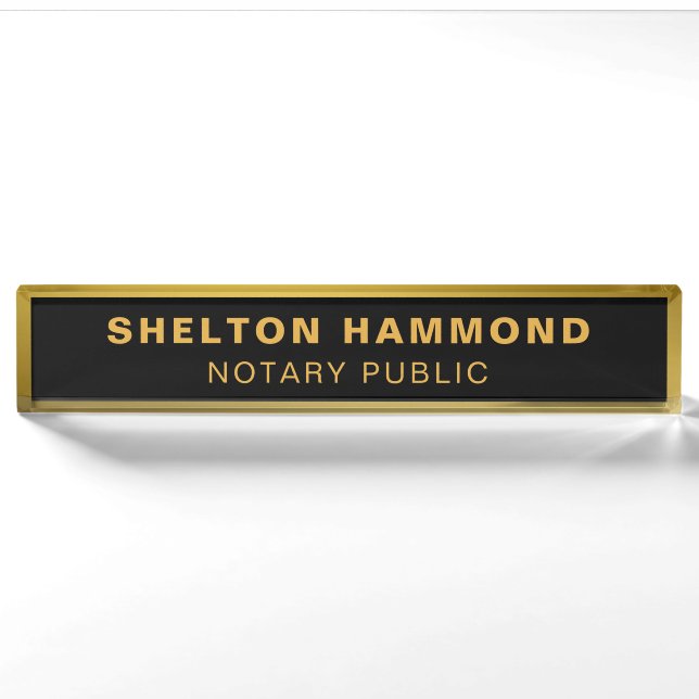 Your Logo Business | Notary Public Minimalist Nameplate (Front)