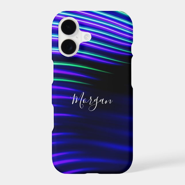 Your Logo, Colourful Curved Light, DIY Name White  iPhone Case (Back)